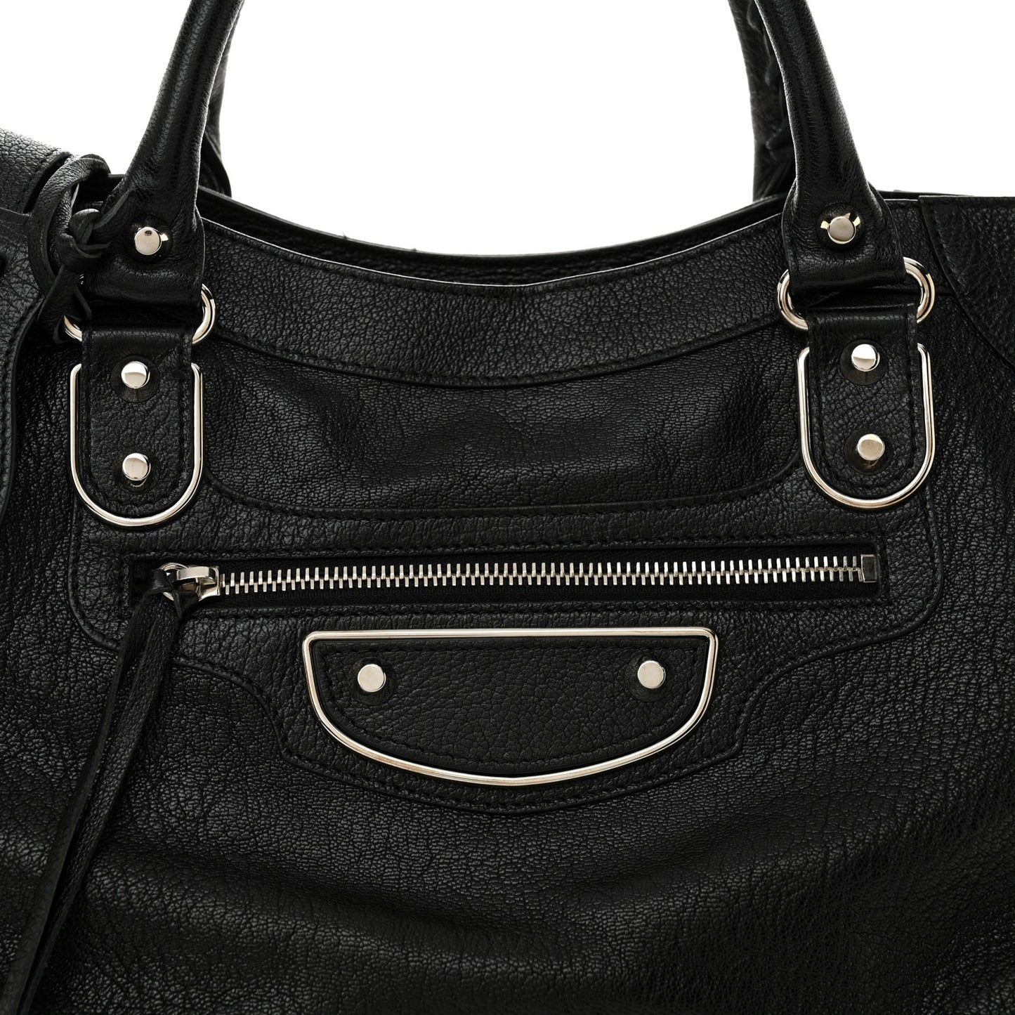 Chevre Silver Metallic Edge Hardware Velo Black