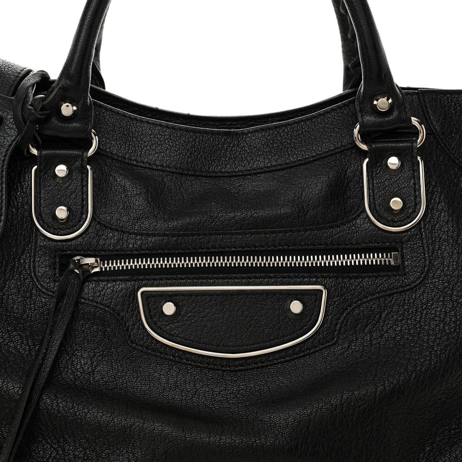 Balenciaga Chevre Silver Metallic Edge Hardware Velo Black 9 of 12