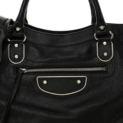 Balenciaga Chevre Silver Metallic Edge Hardware Velo Black 9 of 12