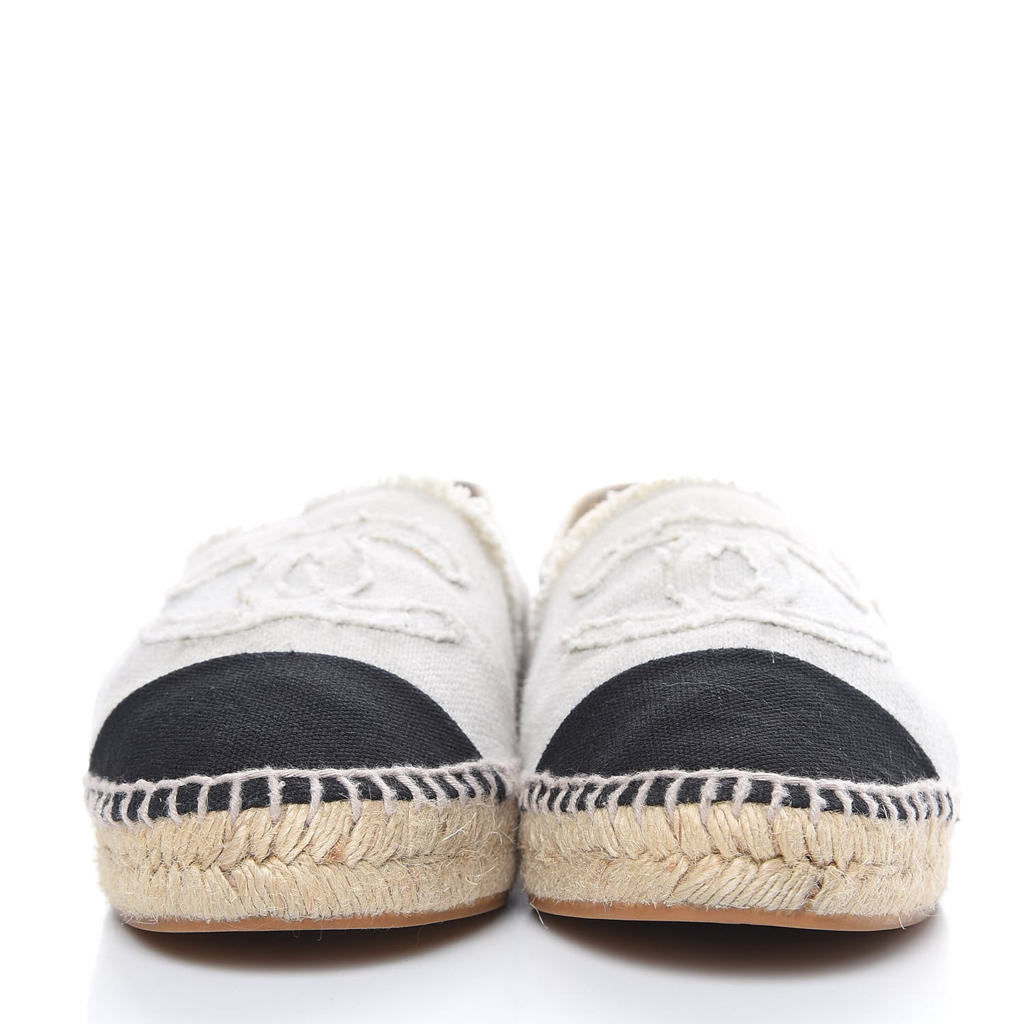 Linen CC Espadrilles 39 Beige Black