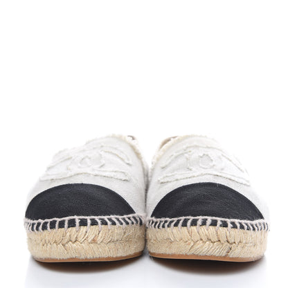 Chanel Linen CC Espadrilles 39 Beige Black 2 of 14