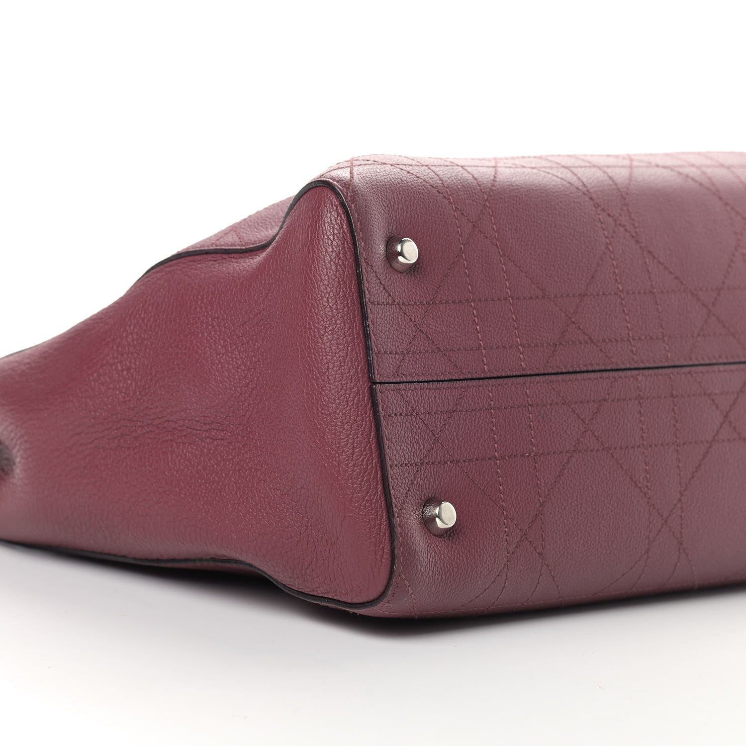 Christian Dior Grained Calfskin Cannage Medium Ultradior Tote Burgundy 6 of 13