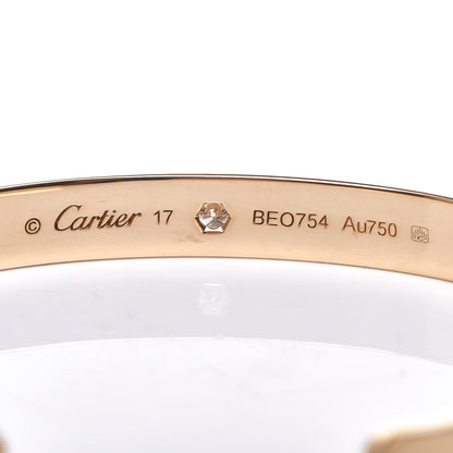 Cartier 18K Yellow Gold 1 Diamond LOVE Cuff Bracelet 17 4 of 4