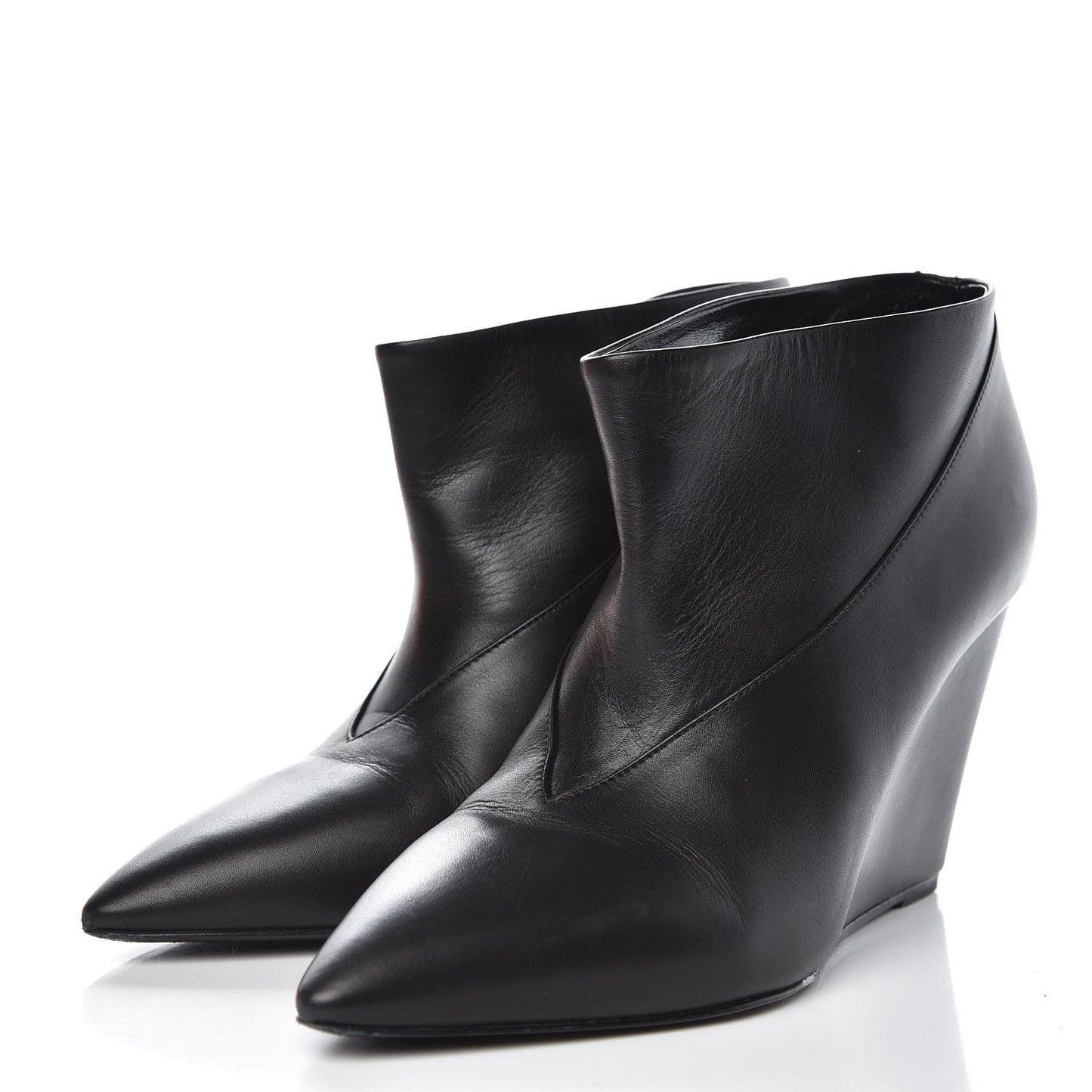 Box Wedge Booties 38 Black