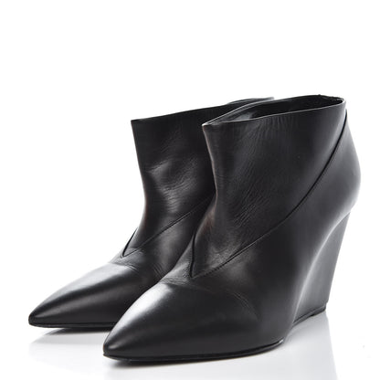 Hermes Box Wedge Booties 38 Black 3 of 12
