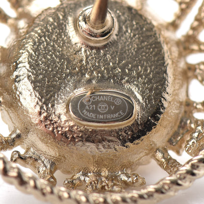 Chanel Pearl CC Round Rope Logo Earrings Gold 4 of 4