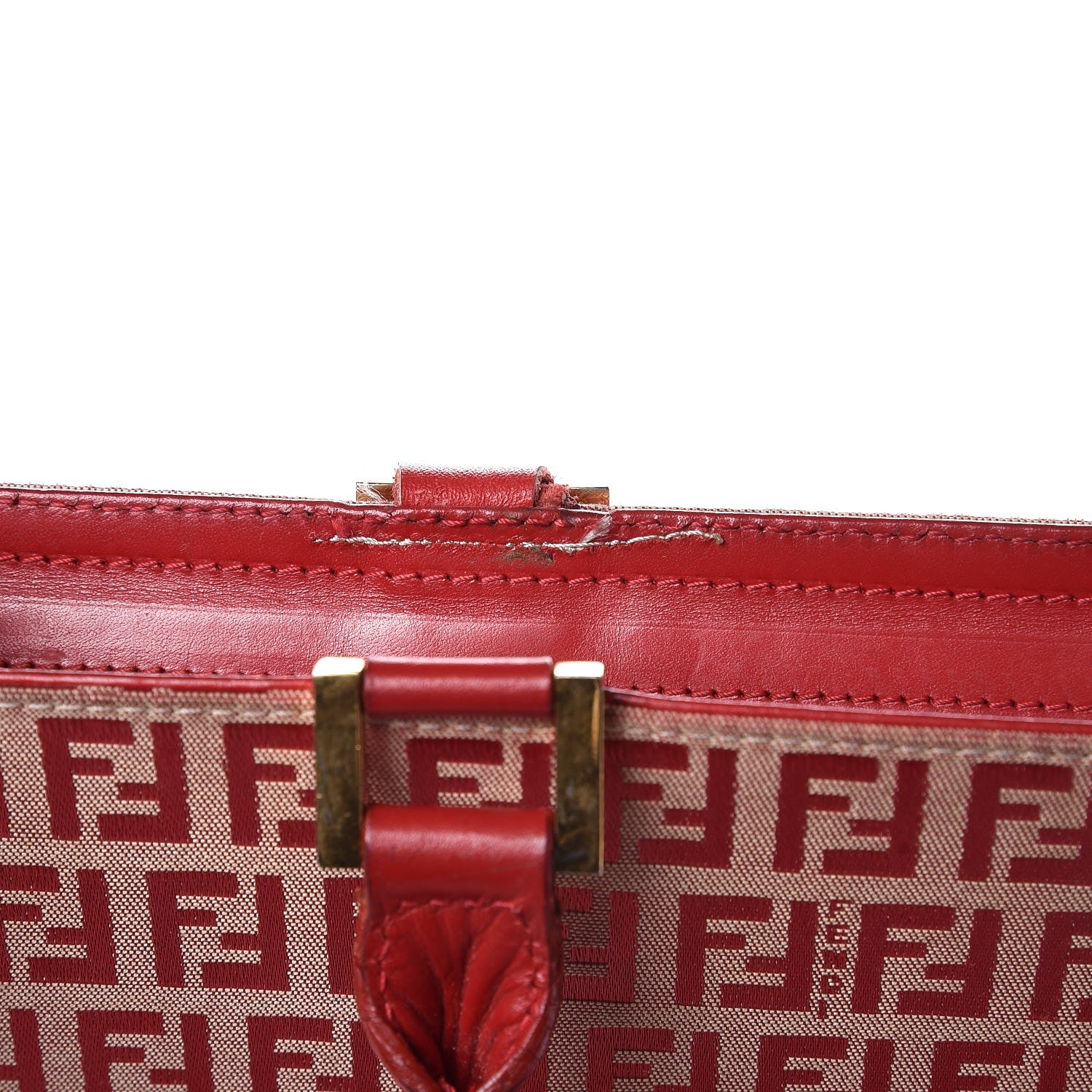 Fendi Zucchino Briefcase Tote Red 19 of 22