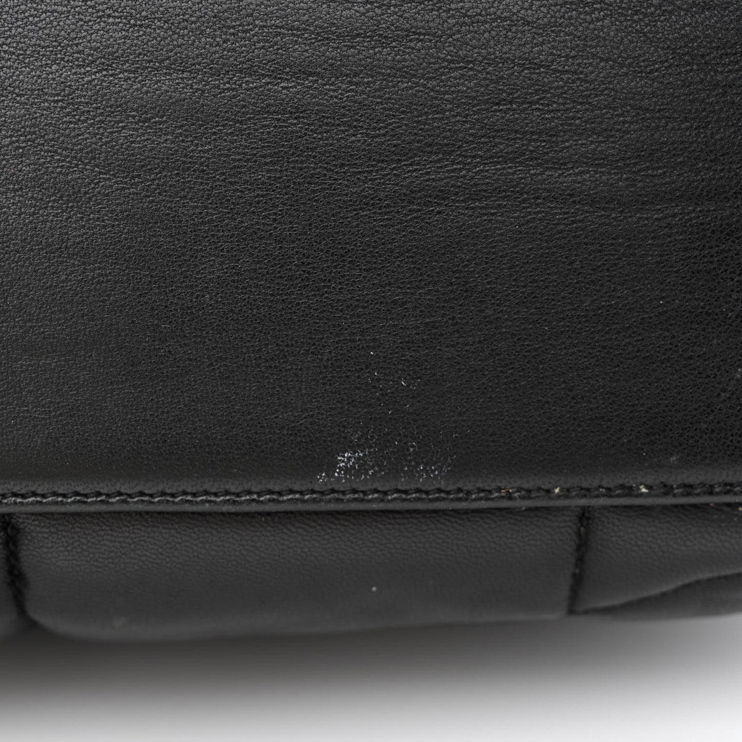 Lambskin Quilted Monogram Monochrome Medium Loulou Puffer Chain Satchel Black