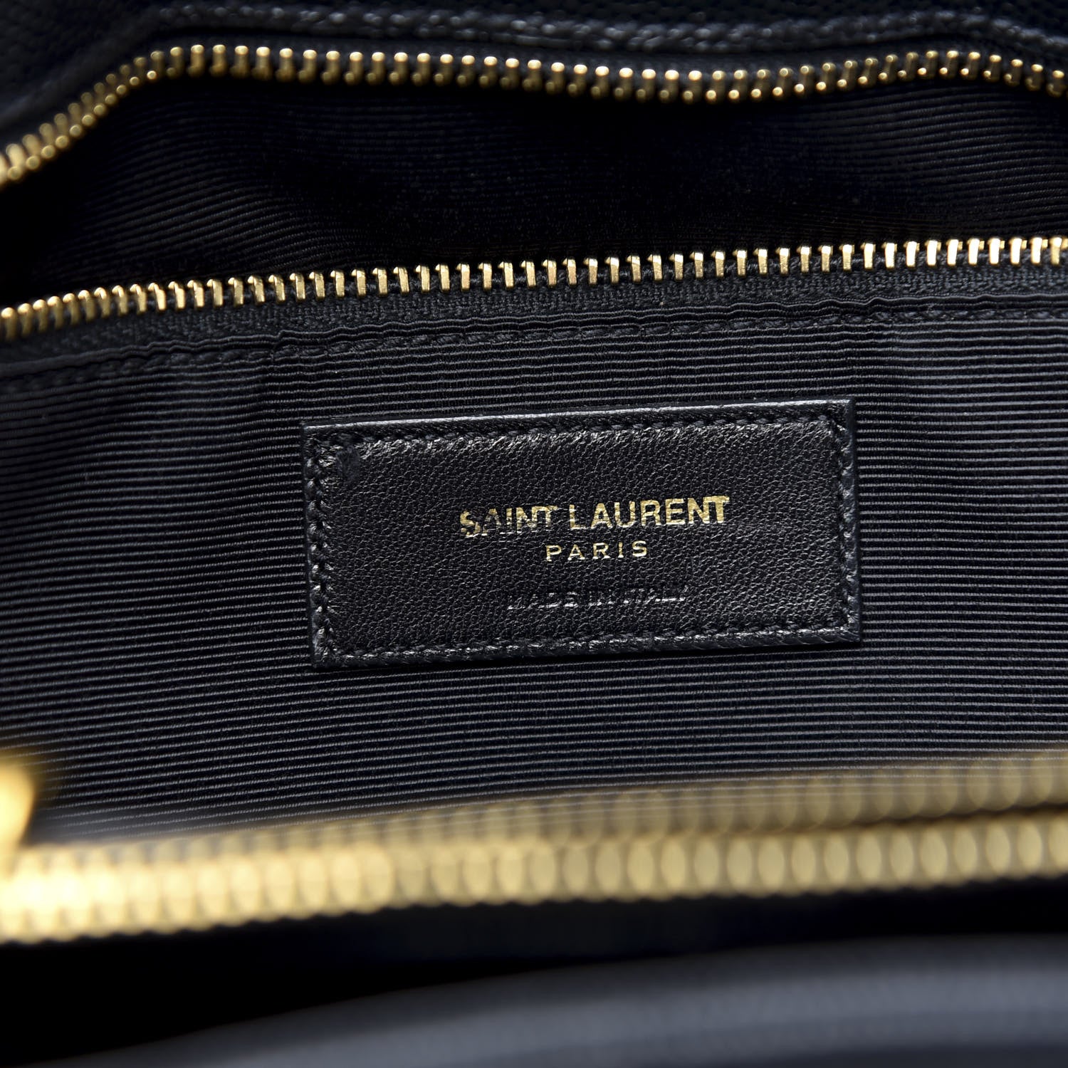 Saint Laurent Grain De Poudre Matelasse Chevron Monogram Shopping Bag Black 6 of 9