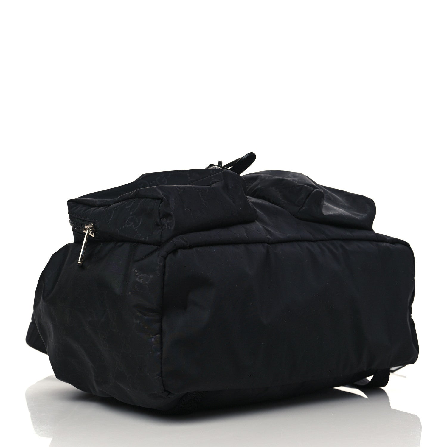 Gucci Nylon Monogram Medium Light Single Buckle Backpack Black 4 of 6
