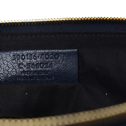 Balenciaga Chevre Gold Metallic Edge Hardware Pouch Bleu Nuit 7 of 7