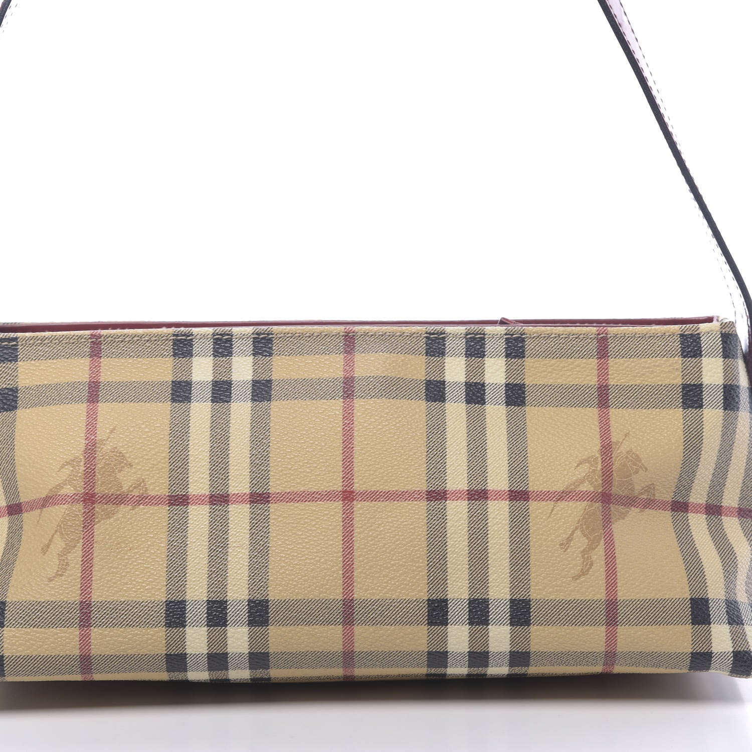 Burberry Haymarket Check Shoulder Bag Military Red 9 of 13