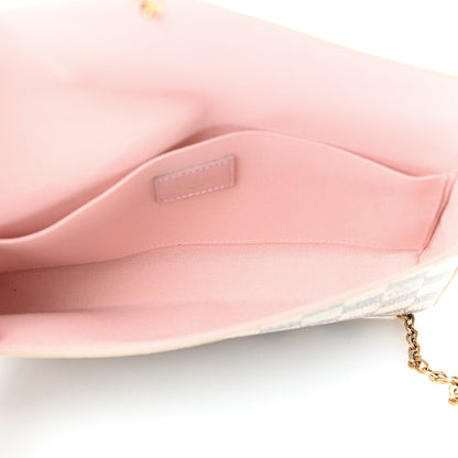 Louis Vuitton Damier Azur Pochette Felicie Chain Wallet Rose Ballerine 6 of 10