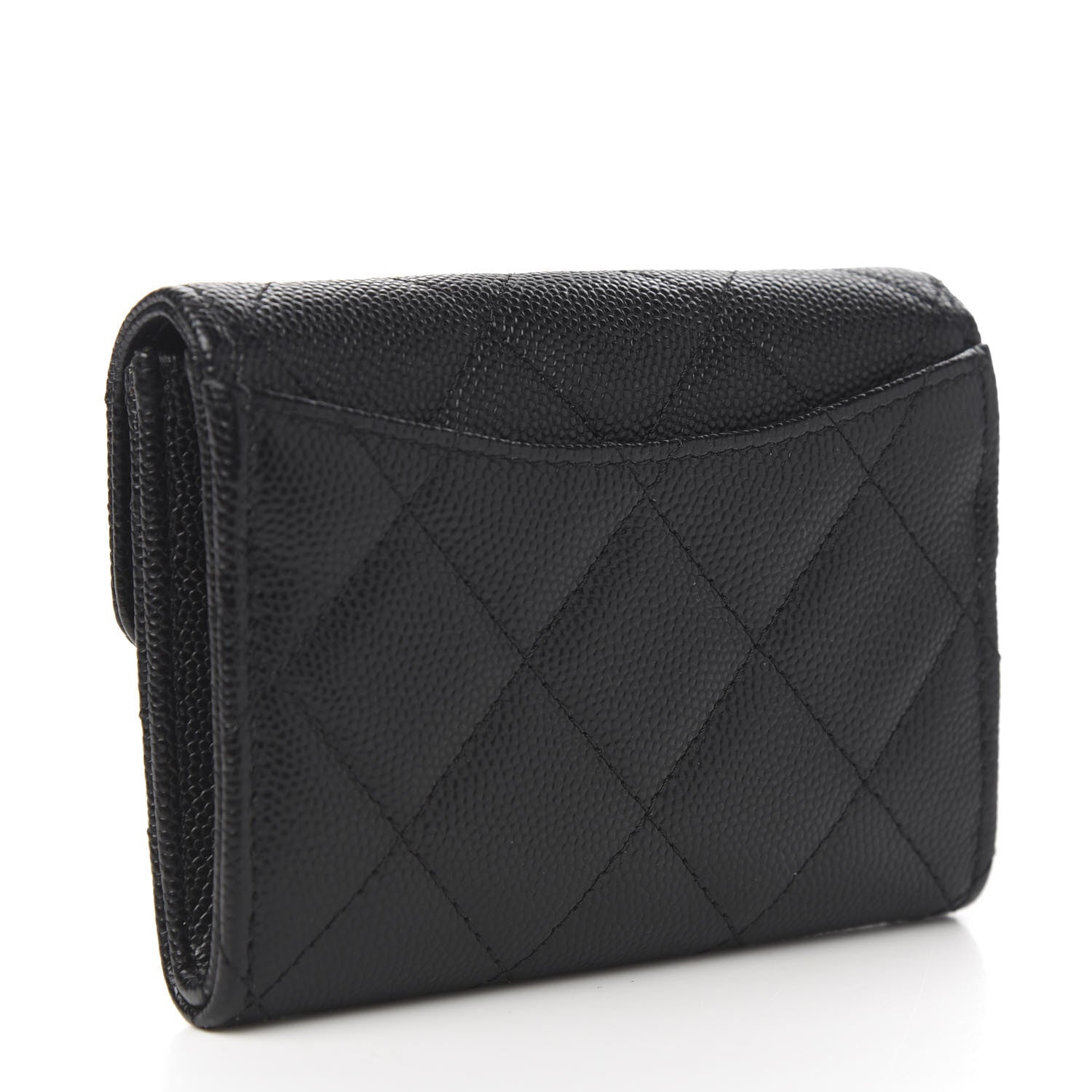 Chanel Caviar Quilted Flap Card Holder Wallet Black 2 of 8