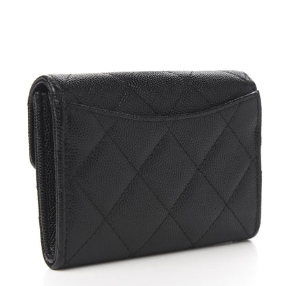 Chanel Caviar Quilted Flap Card Holder Wallet Black 2 of 8