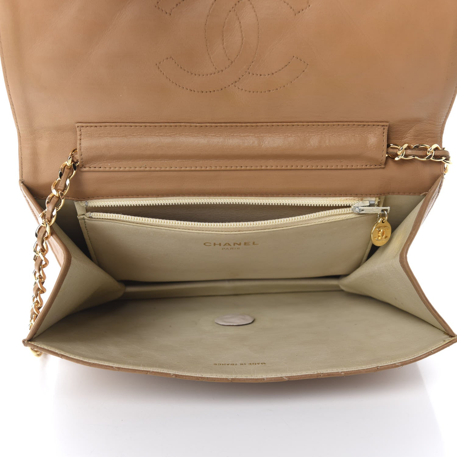 Chanel Lambskin Quilted Medium Single Flap Beige 5 of 16