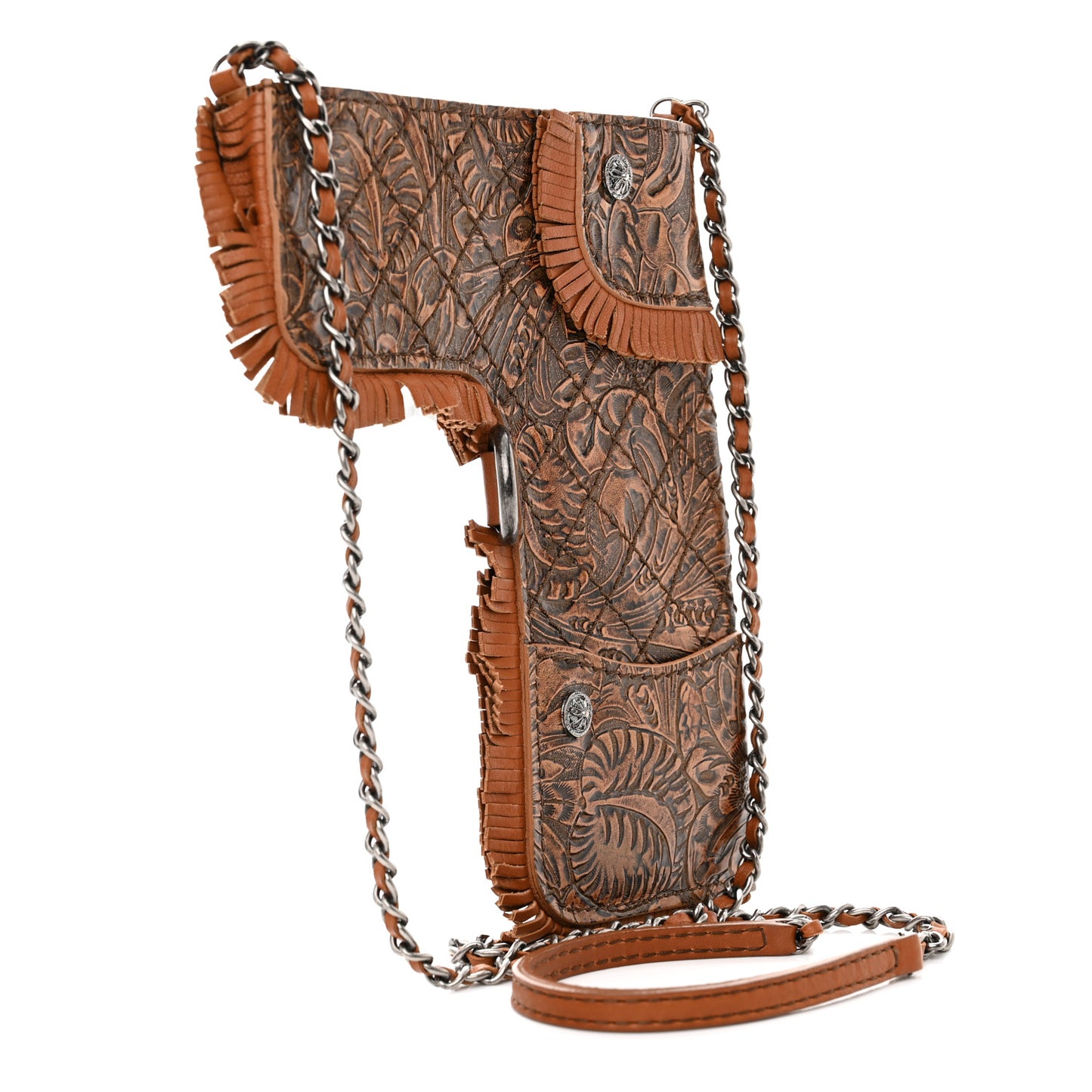 Calfskin Paris Dallas Holster Shoulder Bag Brown