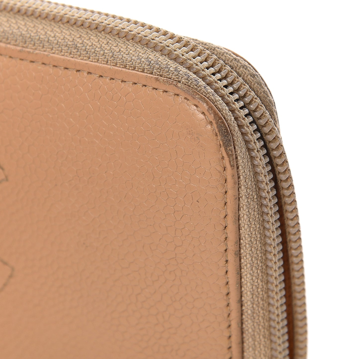 Caviar Large Timeless CC Zip Around Wallet Beige