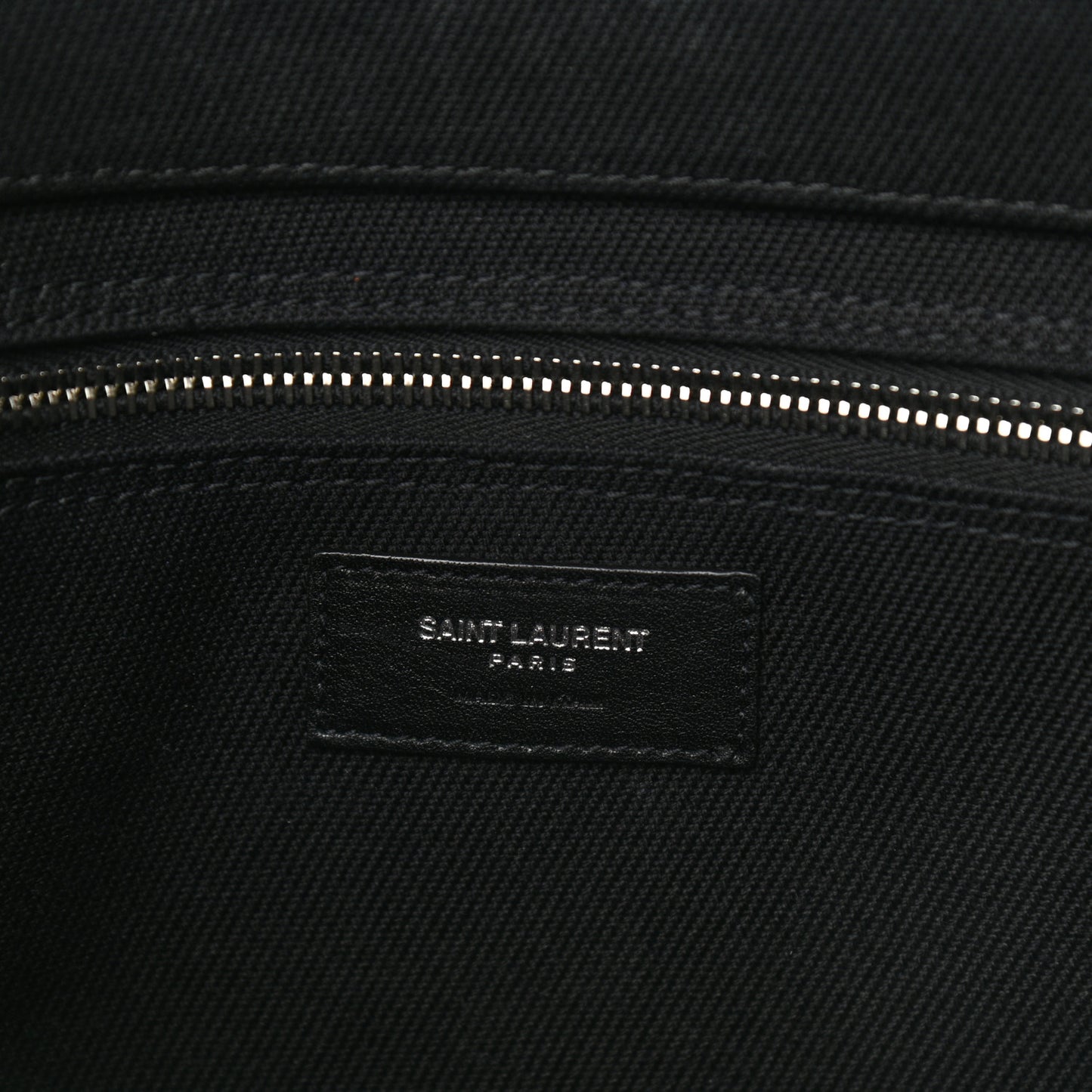 Linen Calfskin Rive Gauche Tote Black