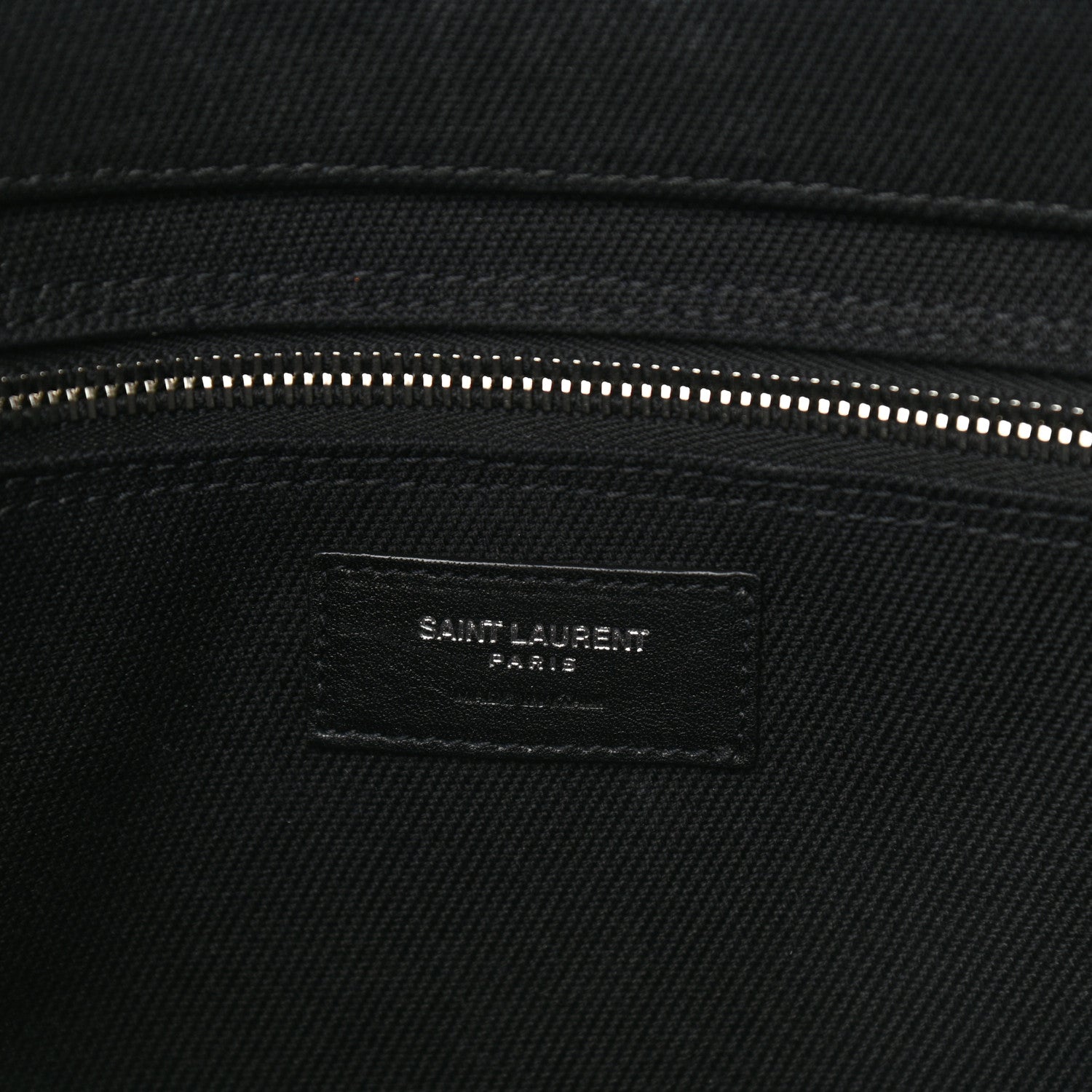 Saint Laurent Linen Calfskin Rive Gauche Tote Black 11 of 21