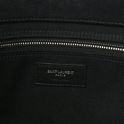 Saint Laurent Linen Calfskin Rive Gauche Tote Black 11 of 21