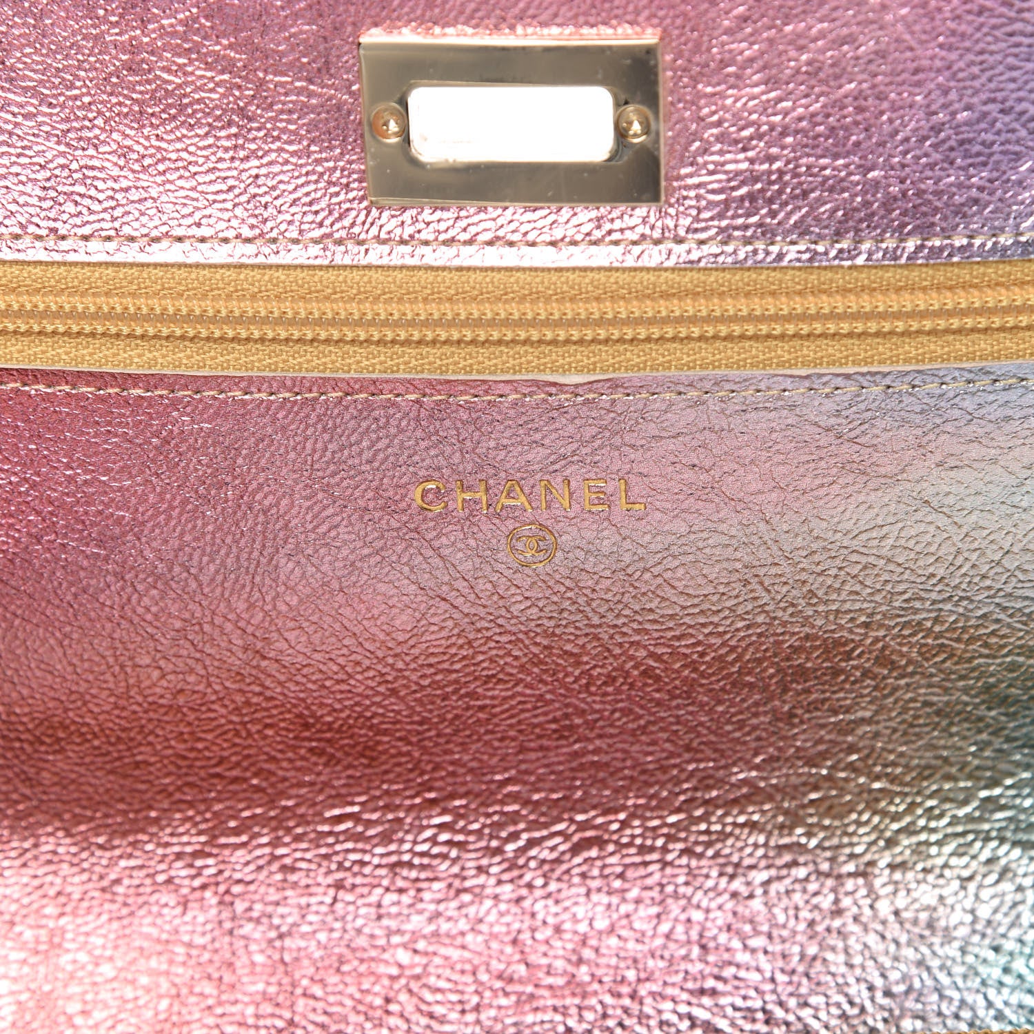 Chanel Metallic Goatskin Quilted 2.55 Reissue Wallet on Chain WOC Multicolor 8 of 11