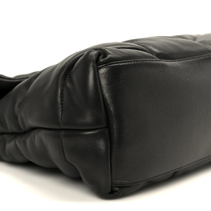 Saint Laurent Lambskin Quilted Medium Loulou Puffer Monogram Chain Satchel Black 10 of 11