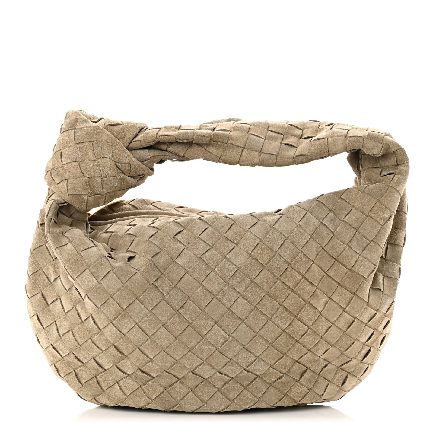 Suede Calfskin Intrecciato Teen Jodie Hobo Taupe
