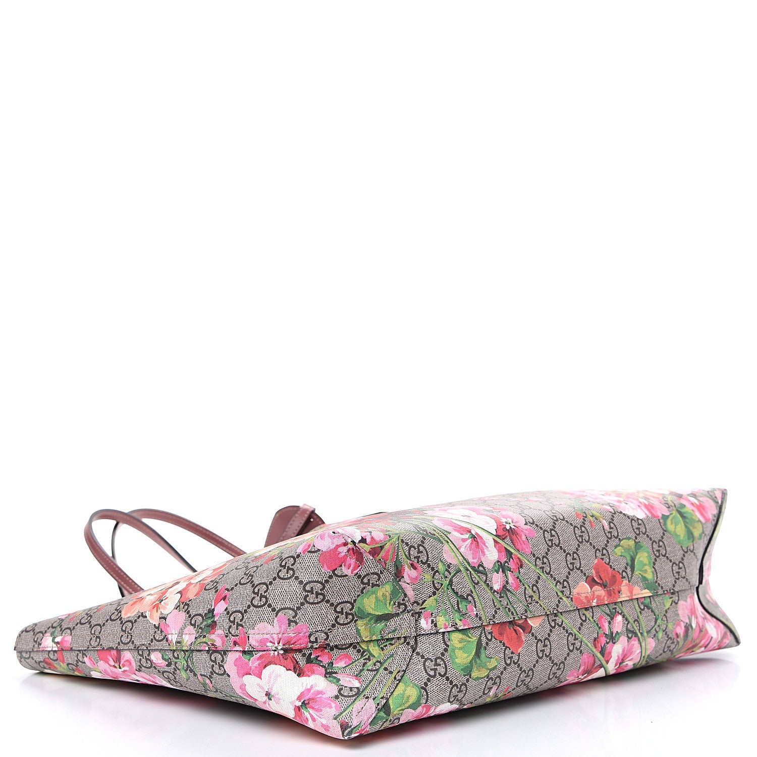 Gucci GG Supreme Monogram Blooms Medium Reversible Tote Beige Multicolor Dry Rose 3 of 8