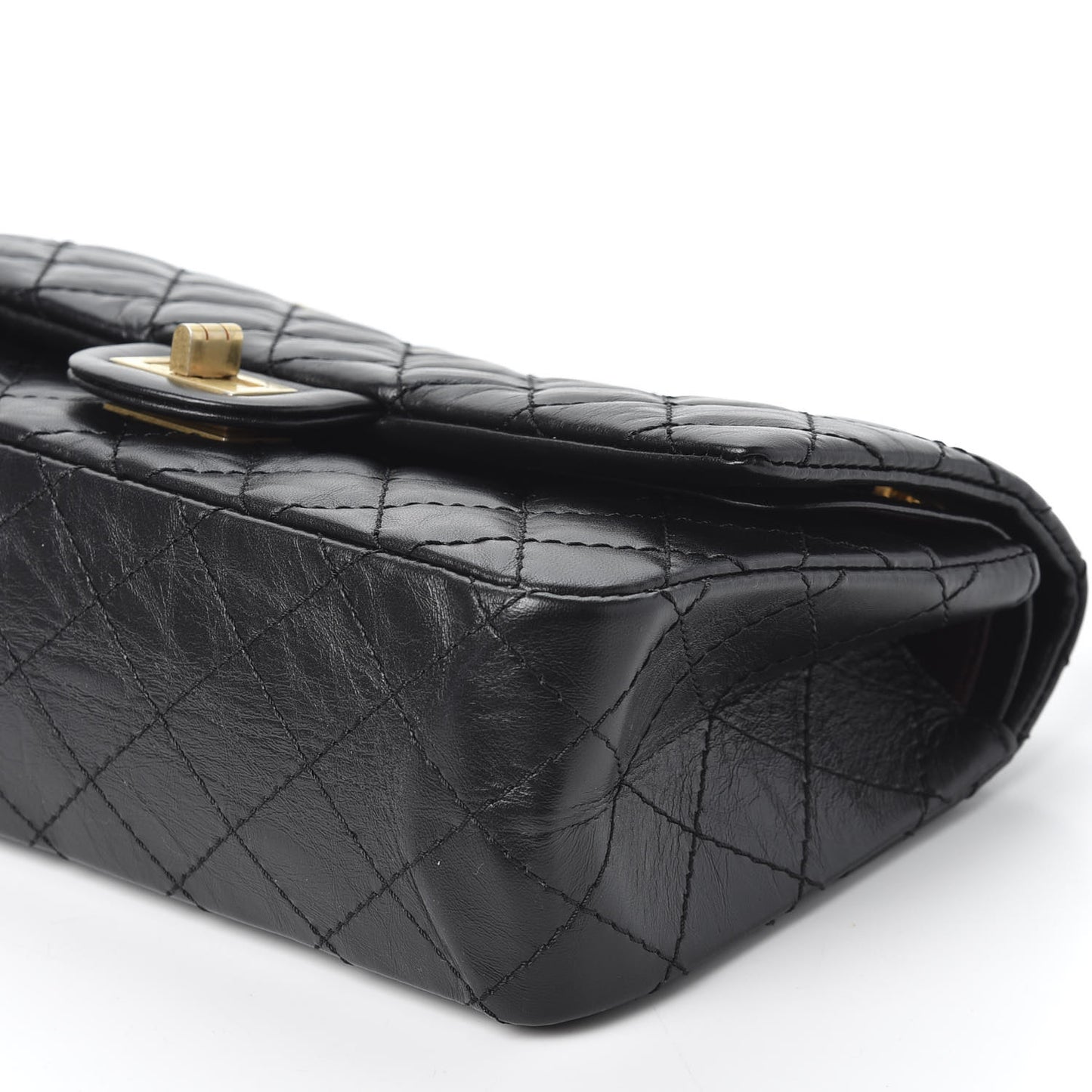 Aged Calfskin Quilted 2.55 Reissue 225 Flap Black