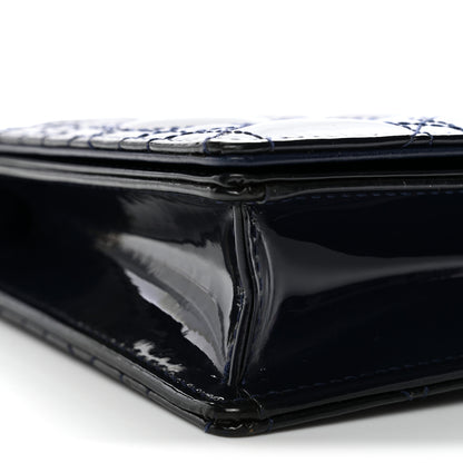 Christian Dior Patent Cannage Lady Dior Clutch Blue 9 of 10