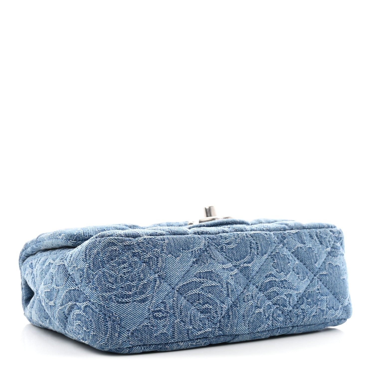 Chanel Denim Quilted Camellia Sweetheart Mini Flap Blue 4 of 11