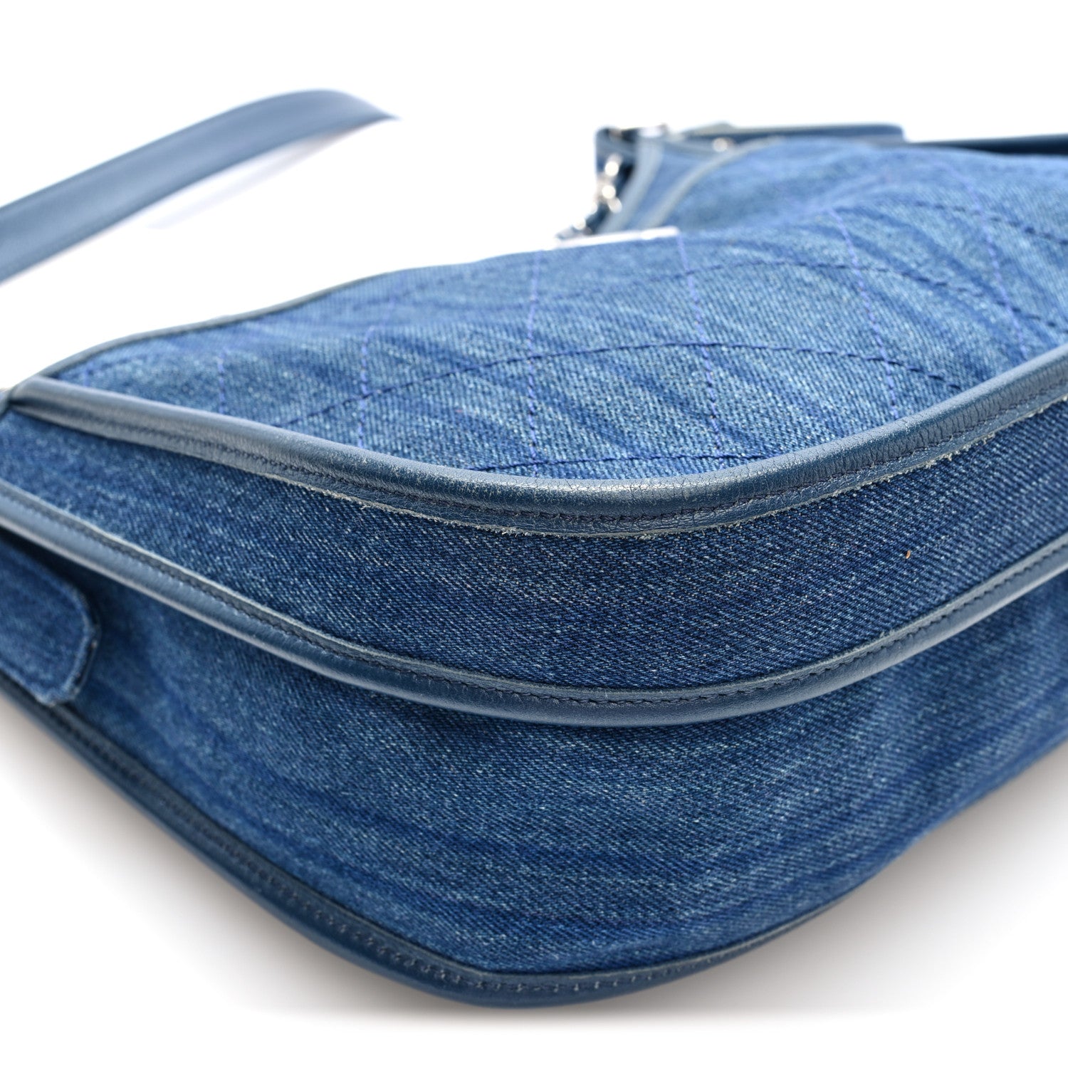 Chanel Denim Quilted Jungle Stroll Hobo Bag Blue 16 of 19