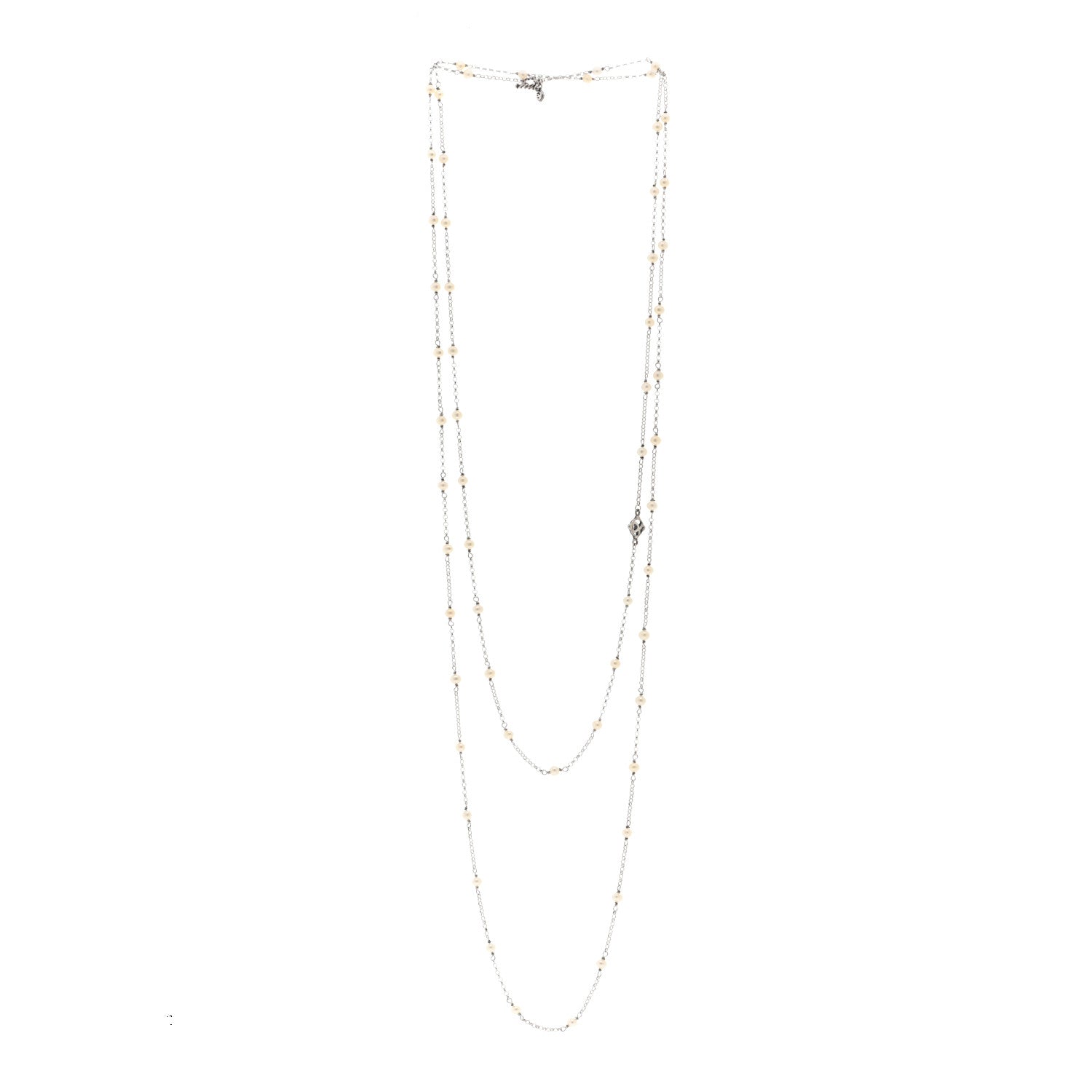 David Yurman Sterling Silver Freshwater Pearl Bead Chain Necklace 3 of 4