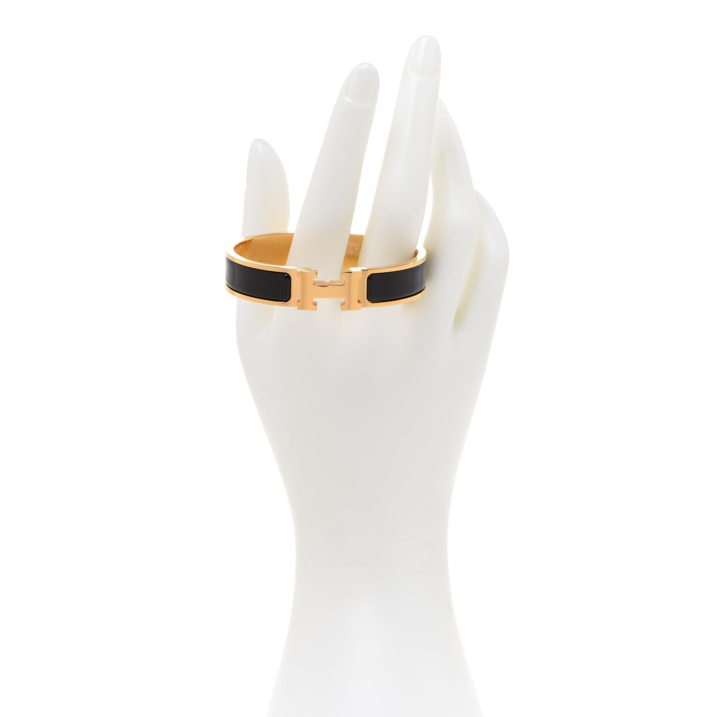 Enamel Narrow Clic Clac H Bracelet PM Black