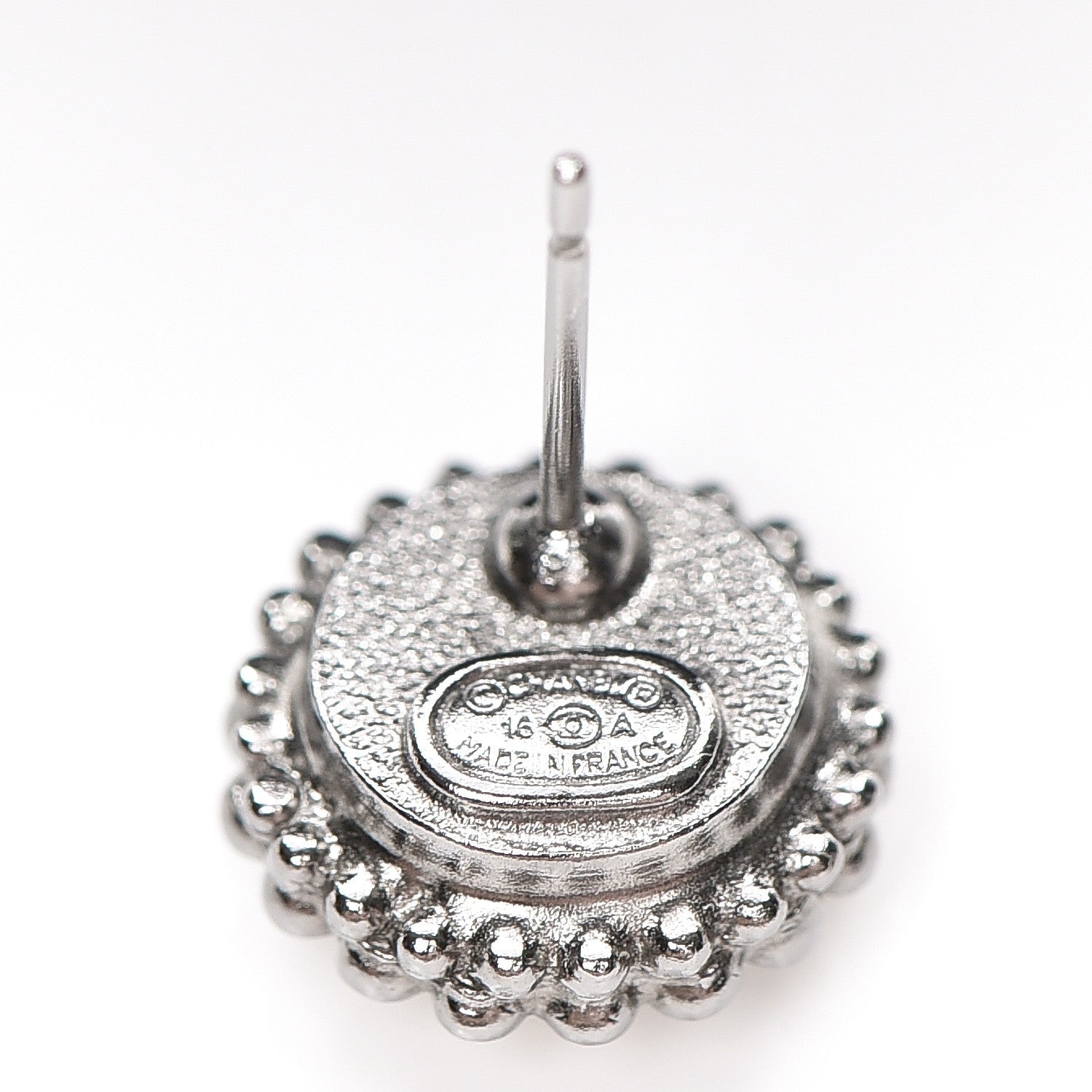 Chanel Pearl Crystal CC Earrings Silver 3 of 4