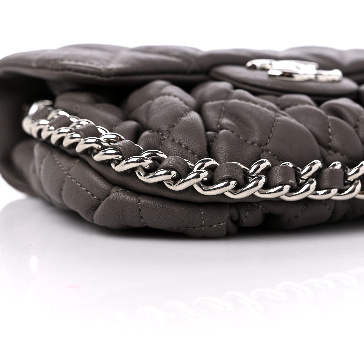 Chanel Washed Lambskin Quilted Mini Chain Around Flap Taupe 8 of 10