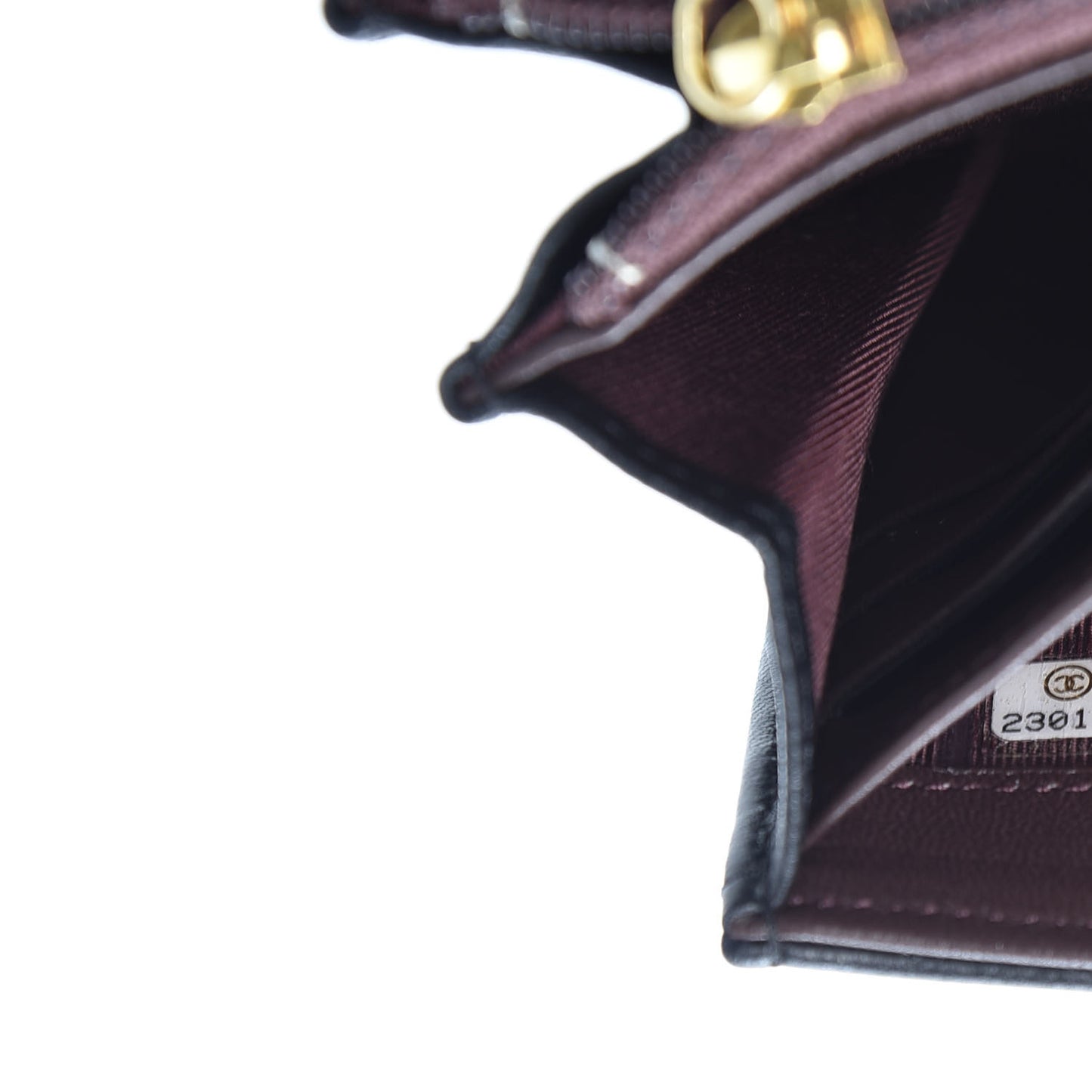 Lambskin Quilted Large Gusset Flap Wallet Black