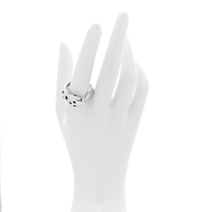Cartier 18K White Gold Black Lacquer Tsavorite Onyx 11mm Panthere De Cartier Ring 63 10.25 2 of 6