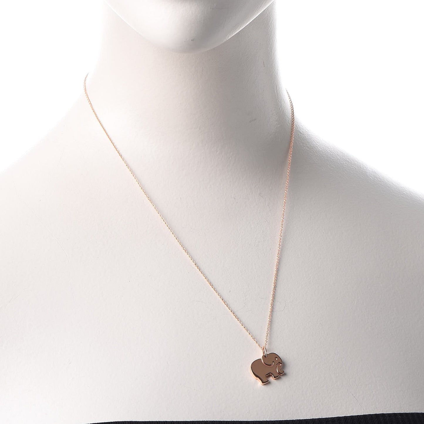 18K Rose Gold Elephant Never Forgets Pendant Necklace