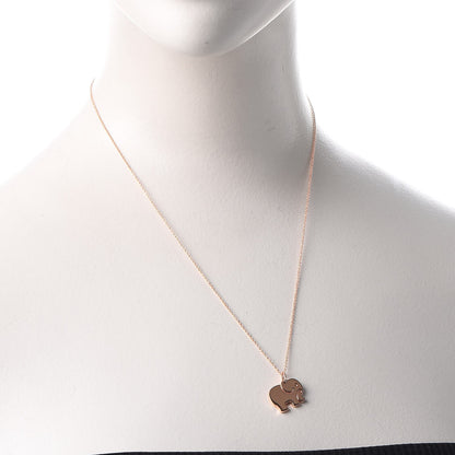 Tiffany 18K Rose Gold Elephant Never Forgets Pendant Necklace 2 of 8