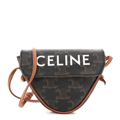 Celine Triomphe Canvas Mini Triangle Crossbody Bag Tan 1 of 11