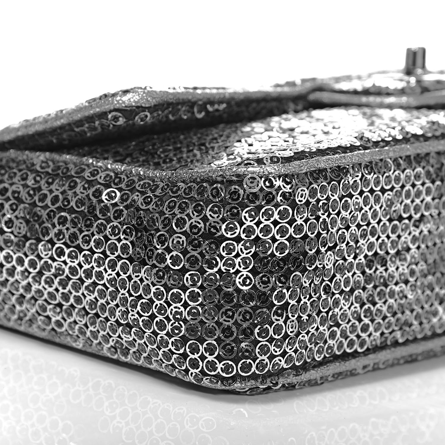 Chanel Sequin East West Flap Dark Silver 8 of 10