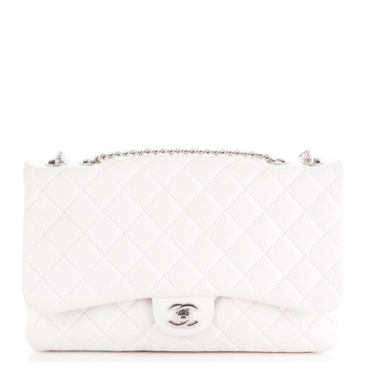 Chanel Lambskin Quilted Jumbo 3 Flap White 1 of 7