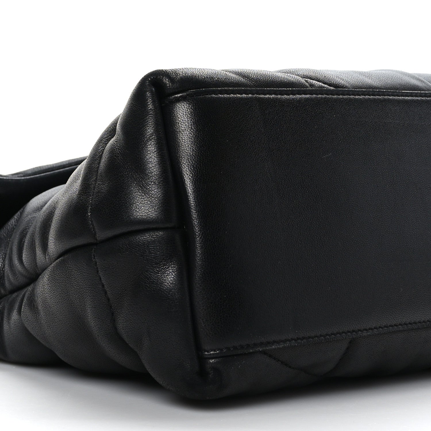 Saint Laurent Lambskin Quilted Medium Loulou Puffer Monogram Chain Satchel Black 8 of 9