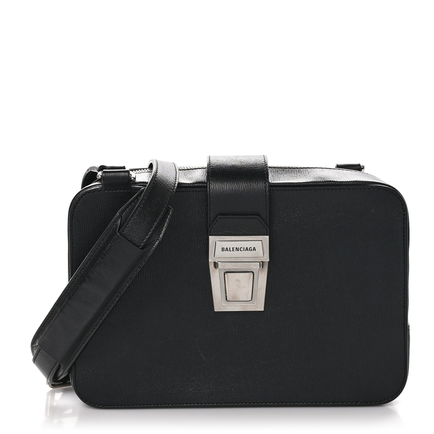 Textured Calfskin Camera Bag Black