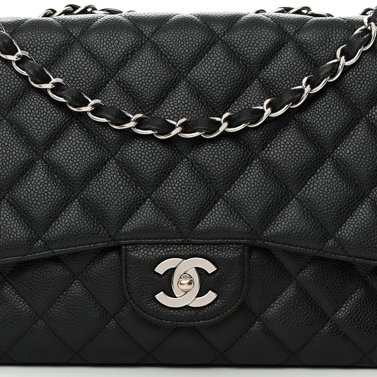 Caviar Quilted Jumbo Single Flap Black