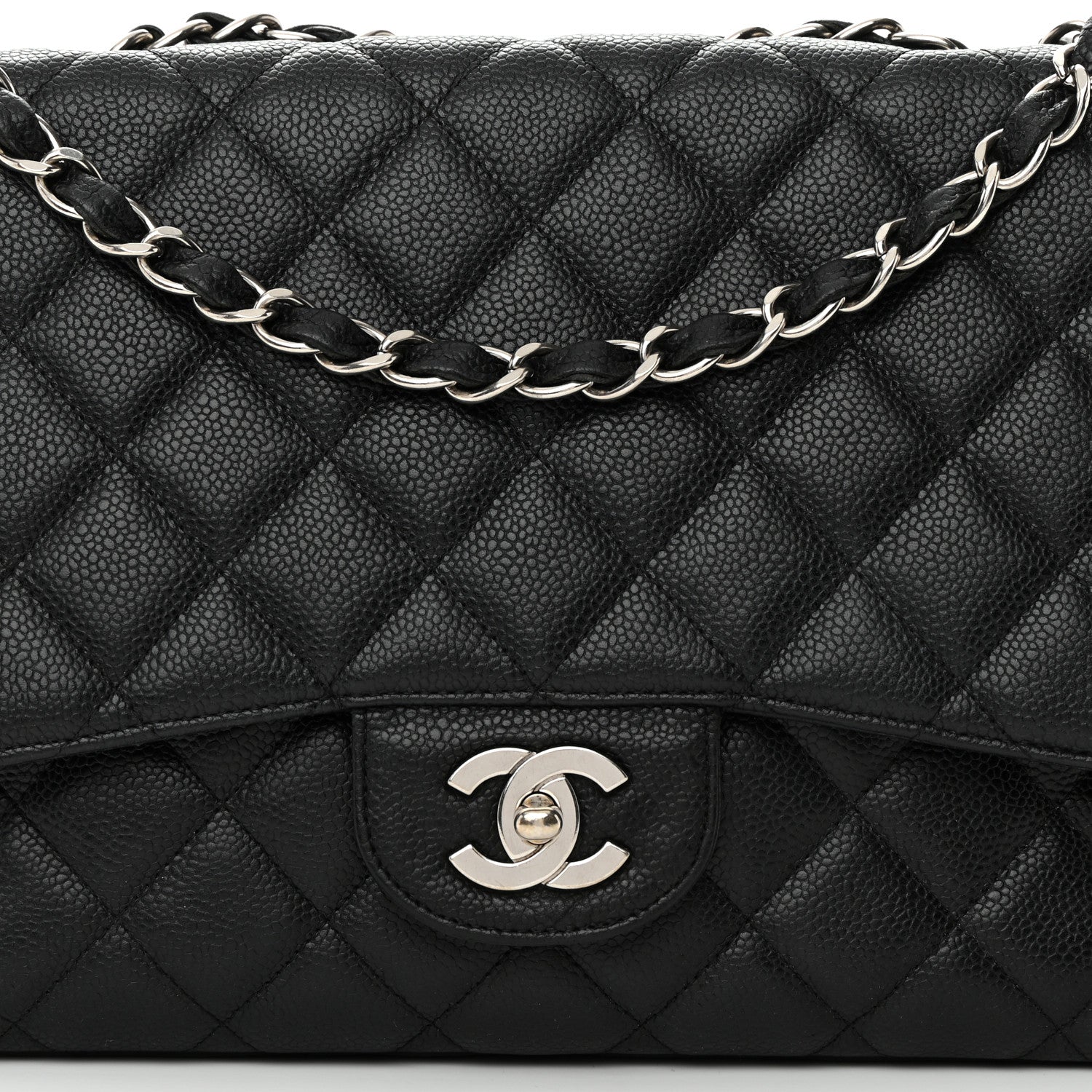 Chanel Caviar Quilted Jumbo Single Flap Black 8 of 14