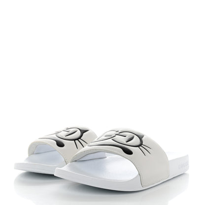 Gucci Nappa Interlocking G Cat Womens Pursuit Slide Sandals 37 Great White 3 of 7