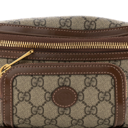 Gucci GG Supreme Monogram Textured Calfskin Retro Interlocking G Belt Bag Beige Ebony Brown Sugar 8 of 18